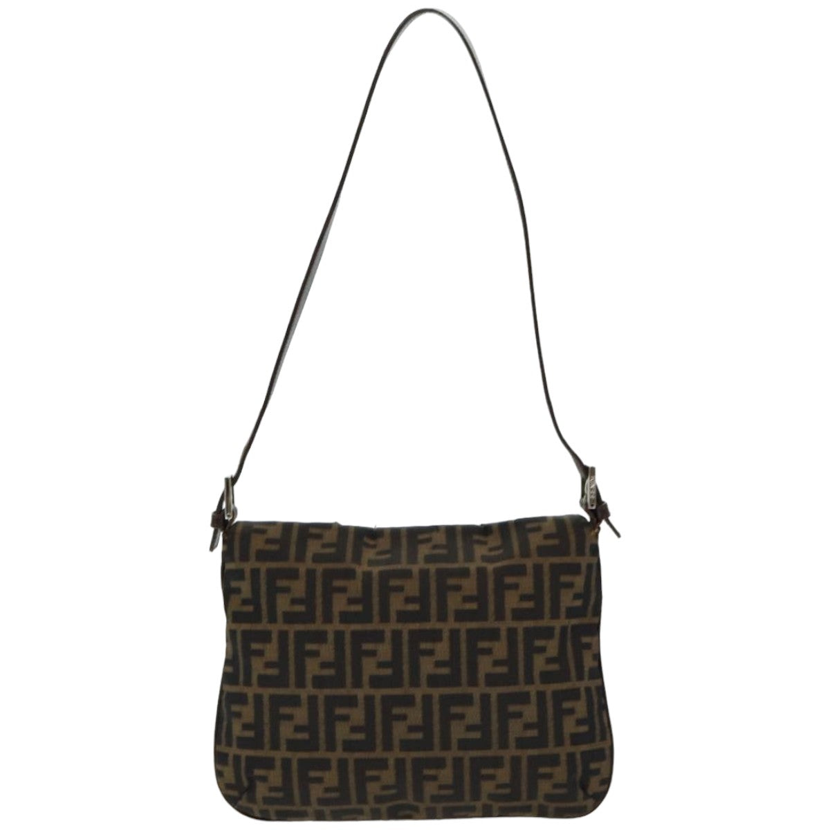 FENDI Zucca Canvas Mamma Baguette Shoulder Bag Brown Blackep4942