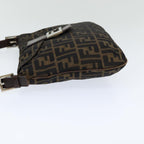 FENDI Zucca Canvas Mamma Baguette Shoulder Bag Brown Blackep4942