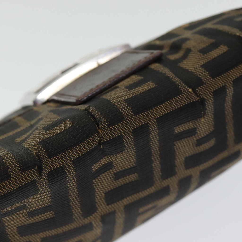 FENDI Zucca Canvas Mamma Baguette Shoulder Bag Brown Blackep4942