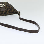 FENDI Zucca Canvas Mamma Baguette Shoulder Bag Brown Blackep4942