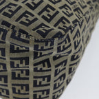 FENDI Zucchino Canvas Mamma Baguette Shoulder Bag Navyep4964