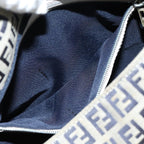 FENDI Zucchino Canvas Mamma Baguette Shoulder Bag Navyep4964