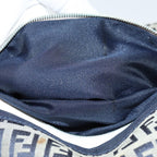 FENDI Zucchino Canvas Mamma Baguette Shoulder Bag Navyep4964