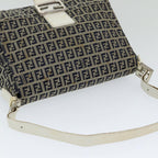FENDI Zucchino Canvas Mamma Baguette Shoulder Bag Navyep4964