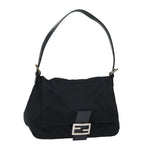 FENDI Mamma Baguette Shoulder Bag Nylon Blackep4965