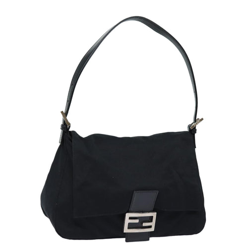 FENDI Mamma Baguette Shoulder Bag Nylon Blackep4965