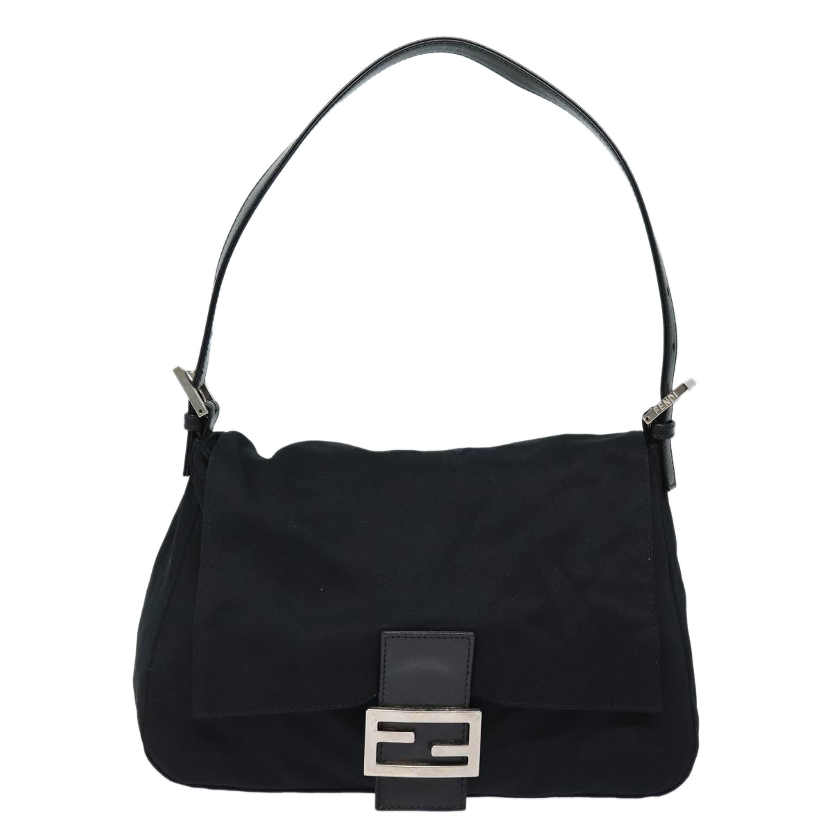 FENDI Mamma Baguette Shoulder Bag Nylon Blackep4965