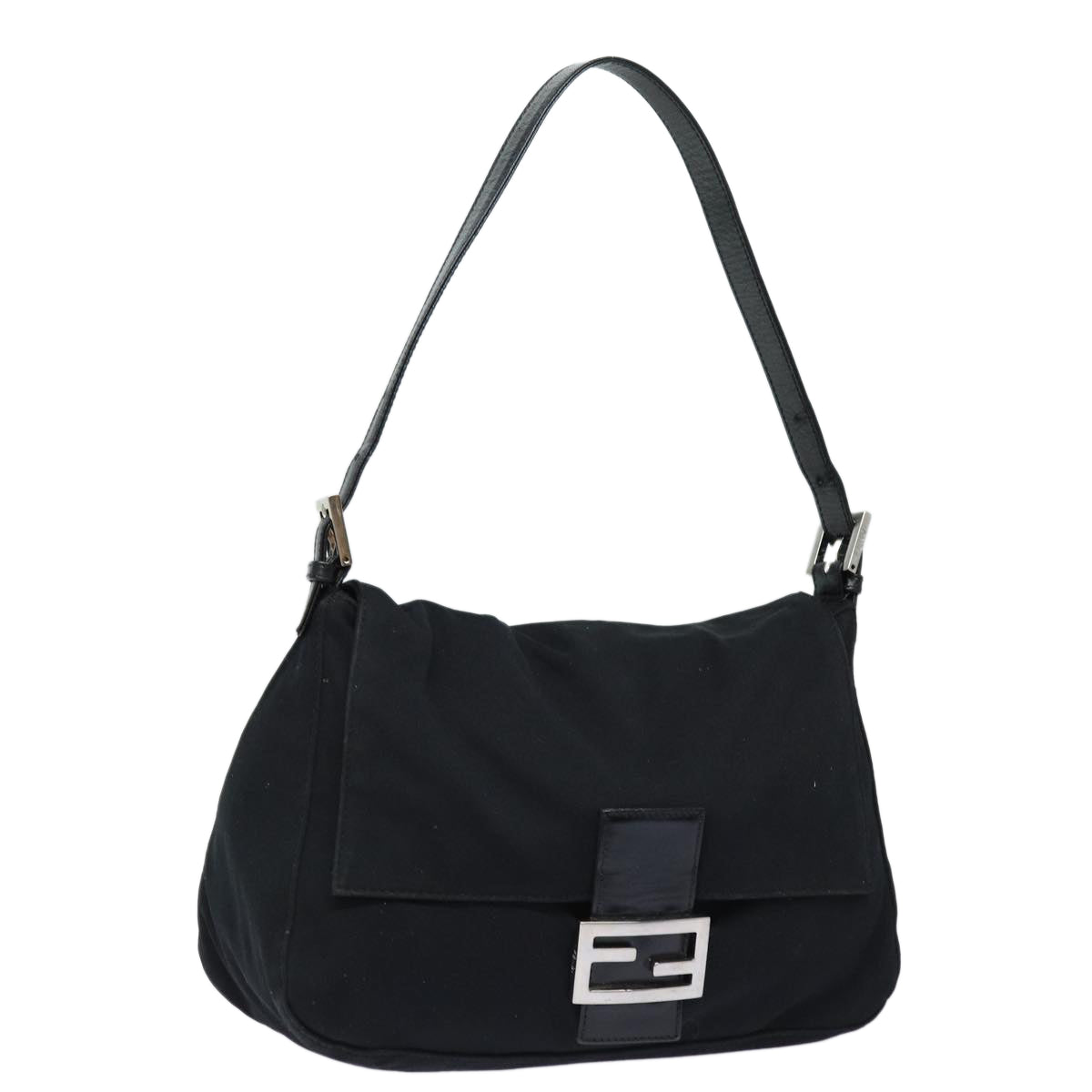 FENDI Mamma Baguette Shoulder Bag Nylon Blackep4967