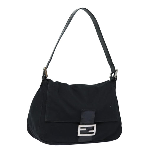 FENDI Mamma Baguette Shoulder Bag Nylon Blackep4967
