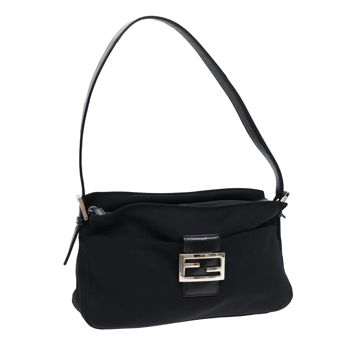 FENDI Mamma Baguette Shoulder Bag Nylon Blackep5075