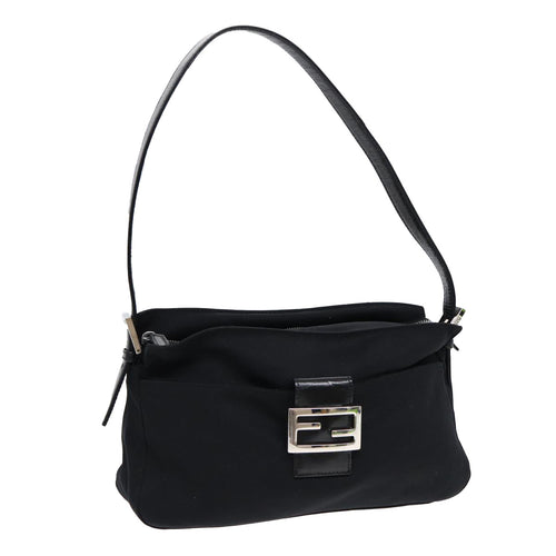 FENDI Mamma Baguette Shoulder Bag Nylon Blackep5075