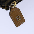 FENDI Zucca Canvas Hand Bag Brown Black goldep5077