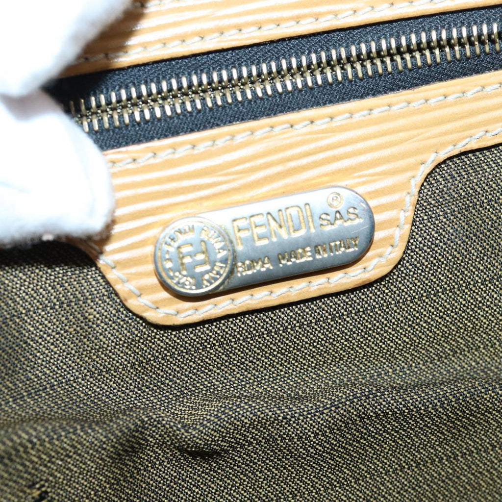 FENDI Zucca Canvas Hand Bag Brown Black goldep5077