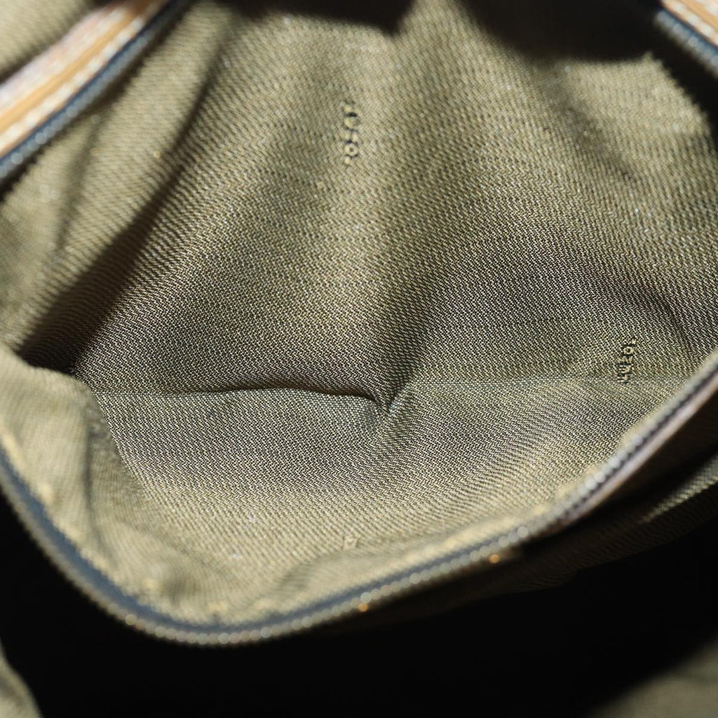 FENDI Zucca Canvas Hand Bag Brown Black goldep5077