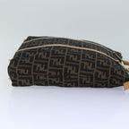 FENDI Zucca Canvas Hand Bag Brown Black goldep5077