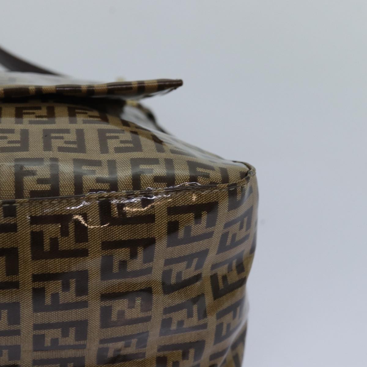 FENDI Zucchino Canvas Mamma Baguette Shoulder Bag Beige Goldep5119