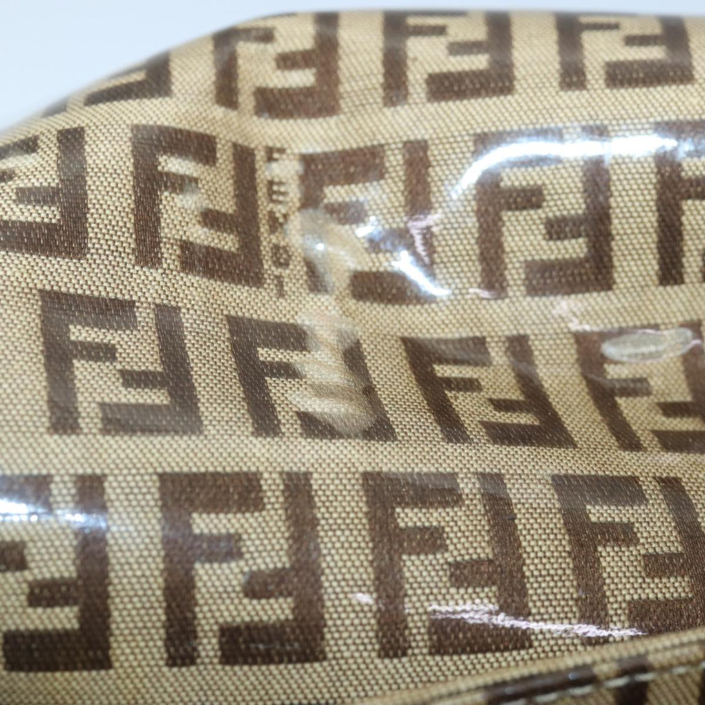 FENDI Zucchino Canvas Mamma Baguette Shoulder Bag Beige Goldep5119