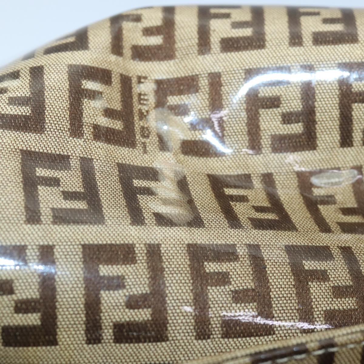 FENDI Zucchino Canvas Mamma Baguette Shoulder Bag Beige Goldep5119