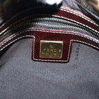 FENDI Zucchino Canvas Mamma Baguette Shoulder Bag Beige Goldep5119