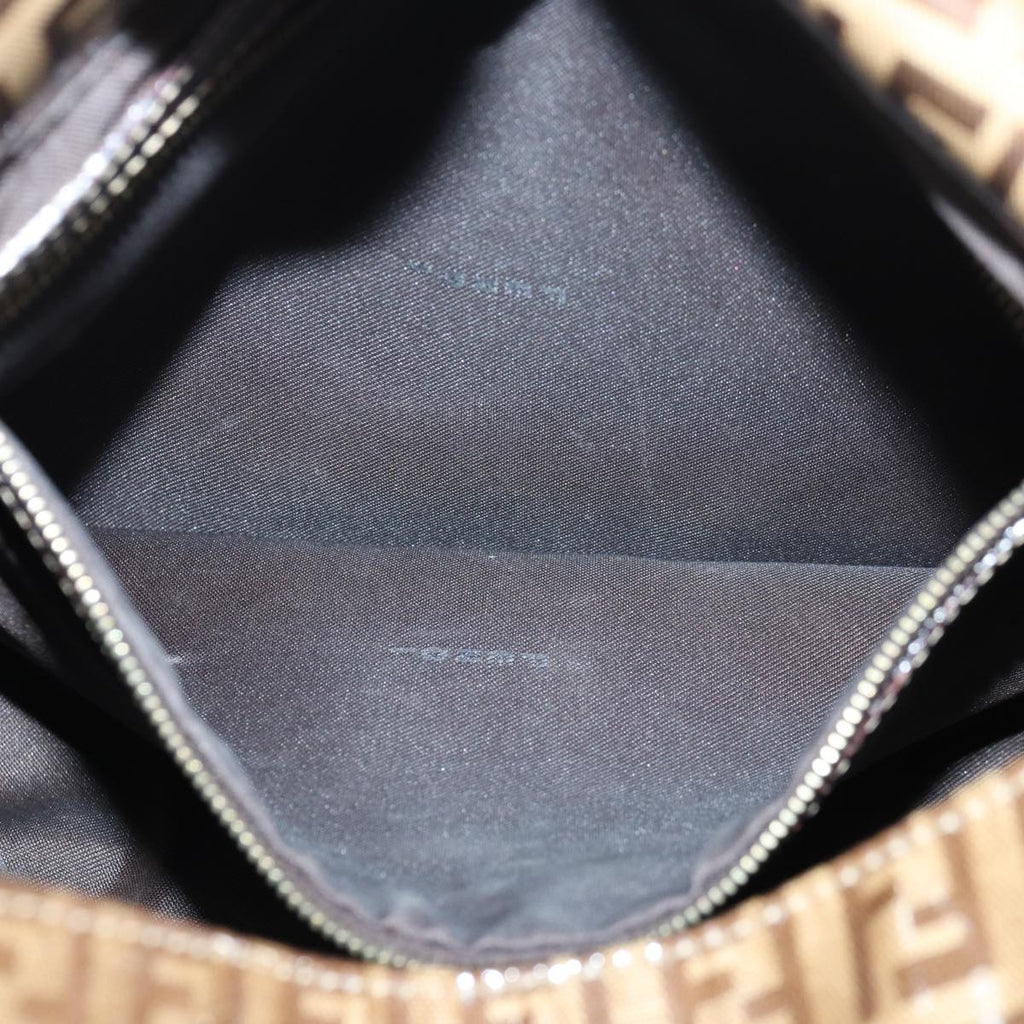 FENDI Zucchino Canvas Mamma Baguette Shoulder Bag Beige Goldep5119