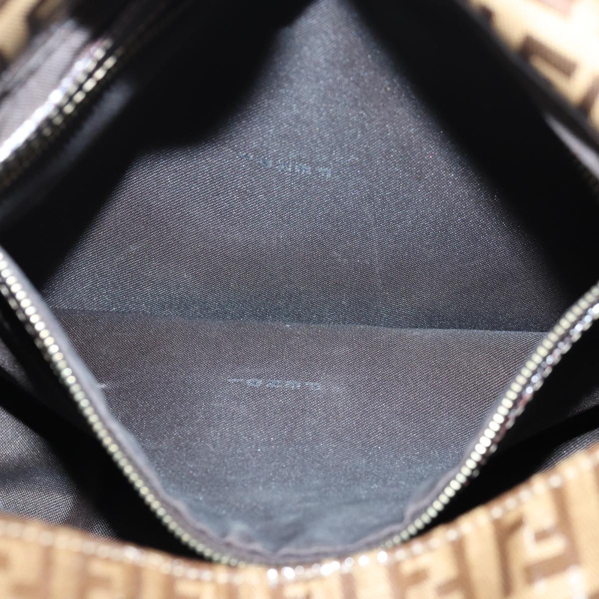 FENDI Zucchino Canvas Mamma Baguette Shoulder Bag Beige Goldep5119