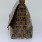 FENDI Zucchino Canvas Mamma Baguette Shoulder Bag Beige Goldep5119