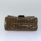 FENDI Zucchino Canvas Mamma Baguette Shoulder Bag Beige Goldep5119