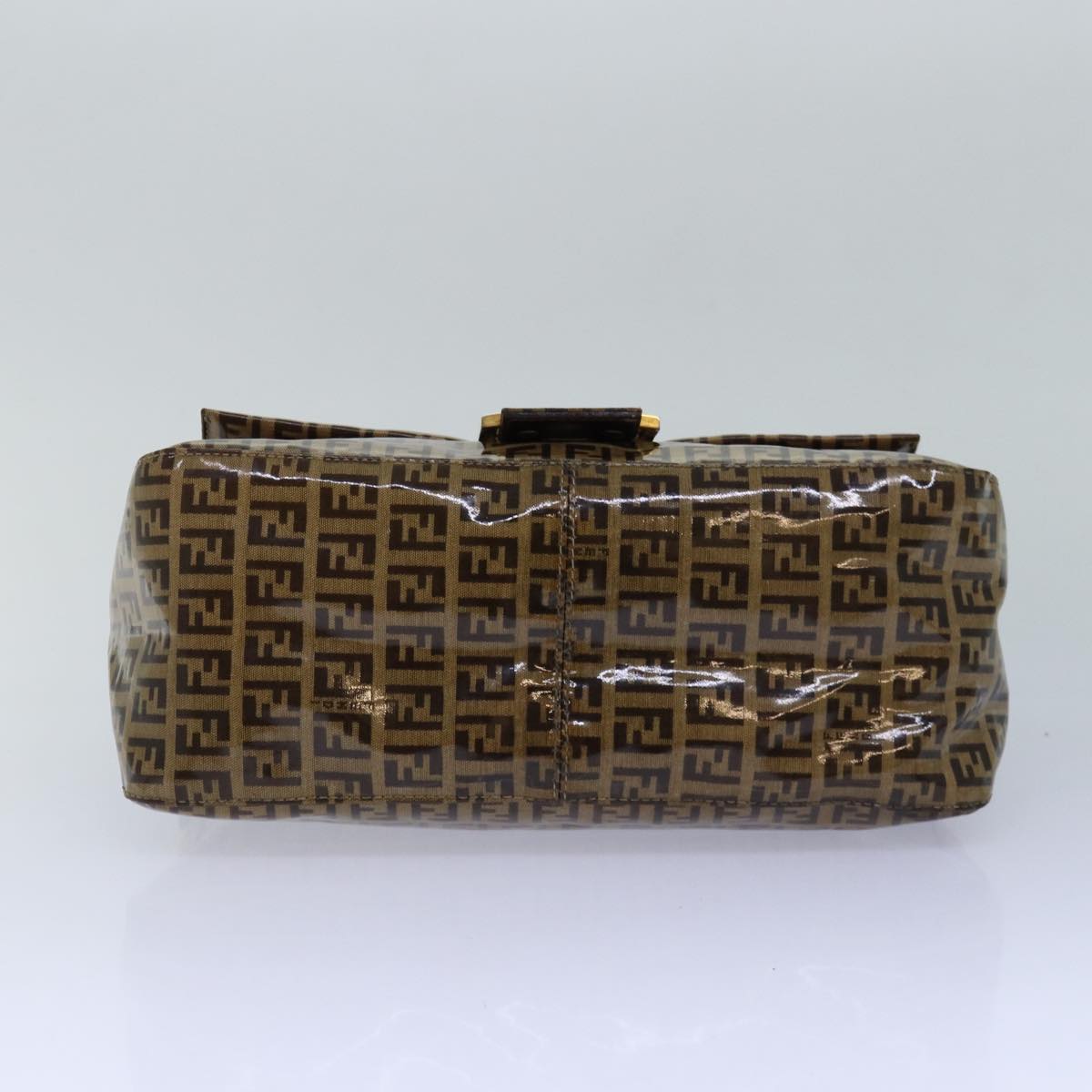 FENDI Zucchino Canvas Mamma Baguette Shoulder Bag Beige Goldep5119