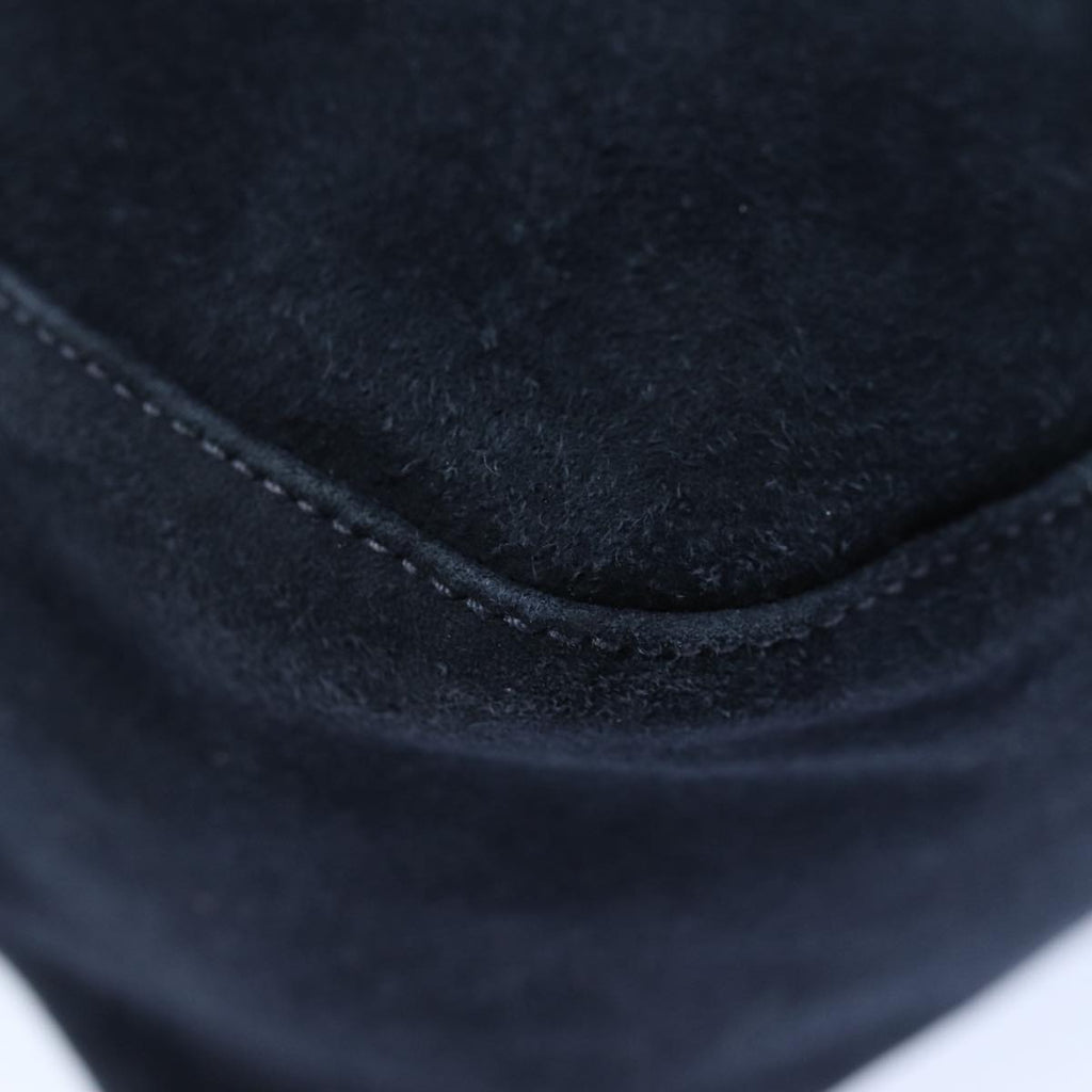 FENDI Mamma Baguette Shoulder Bag Suede Navy Silverep5217