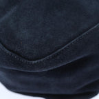 FENDI Mamma Baguette Shoulder Bag Suede Navy Silverep5217