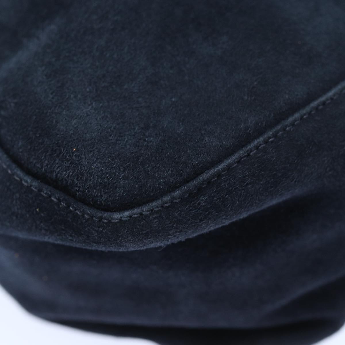 FENDI Mamma Baguette Shoulder Bag Suede Navy Silverep5217