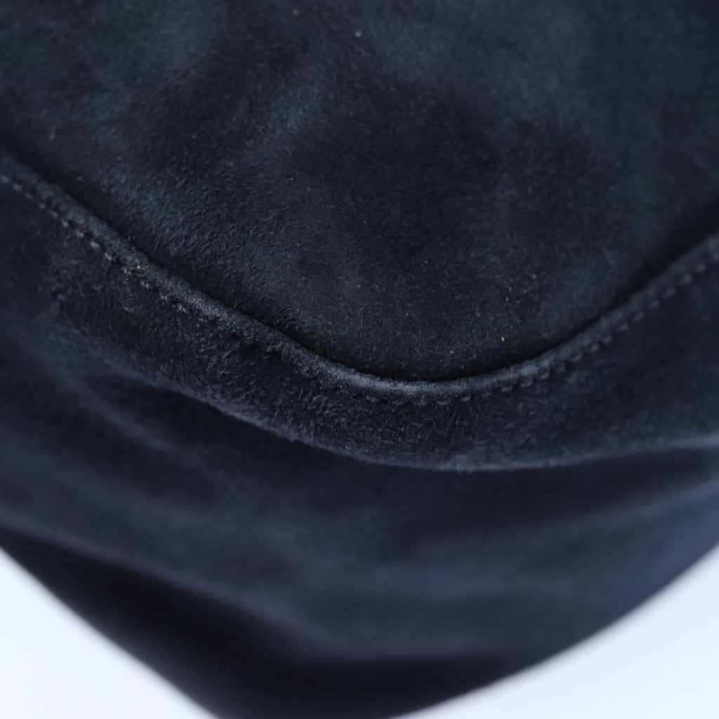 FENDI Mamma Baguette Shoulder Bag Suede Navy Silverep5217