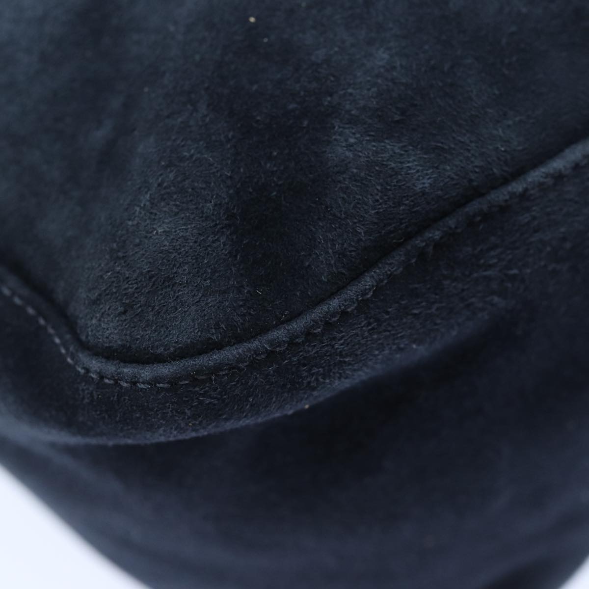 FENDI Mamma Baguette Shoulder Bag Suede Navy Silverep5217