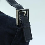 FENDI Mamma Baguette Shoulder Bag Suede Navy Silverep5217