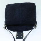 FENDI Mamma Baguette Shoulder Bag Suede Navy Silverep5217