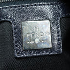 FENDI Mamma Baguette Shoulder Bag Suede Navy Silverep5217