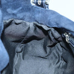 FENDI Mamma Baguette Shoulder Bag Suede Navy Silverep5217