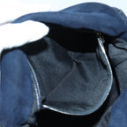 FENDI Mamma Baguette Shoulder Bag Suede Navy Silverep5217