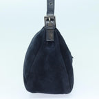 FENDI Mamma Baguette Shoulder Bag Suede Navy Silverep5217