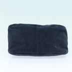 FENDI Mamma Baguette Shoulder Bag Suede Navy Silverep5217