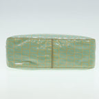 FENDI Zucchino Canvas Mamma Baguette Shoulder Bag Enamel Gold Greenep5220