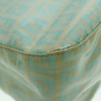 FENDI Zucchino Canvas Mamma Baguette Shoulder Bag Enamel Gold Greenep5220