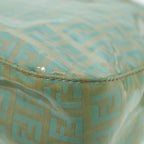 FENDI Zucchino Canvas Mamma Baguette Shoulder Bag Enamel Gold Greenep5220