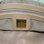 FENDI Zucchino Canvas Mamma Baguette Shoulder Bag Enamel Gold Greenep5220