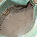 FENDI Zucchino Canvas Mamma Baguette Shoulder Bag Enamel Gold Greenep5220