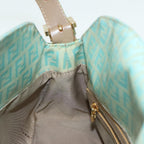 FENDI Zucchino Canvas Mamma Baguette Shoulder Bag Enamel Gold Greenep5220
