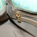 FENDI Zucchino Canvas Mamma Baguette Shoulder Bag Enamel Gold Greenep5220
