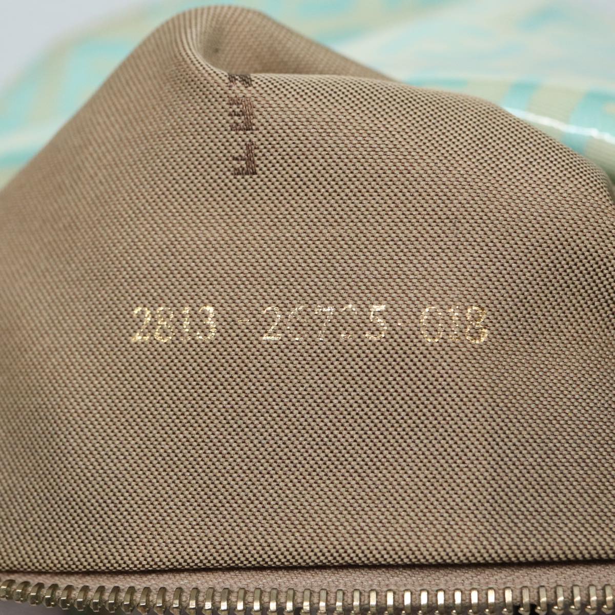 FENDI Zucchino Canvas Mamma Baguette Shoulder Bag Enamel Gold Greenep5220