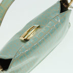FENDI Zucchino Canvas Mamma Baguette Shoulder Bag Enamel Gold Greenep5220