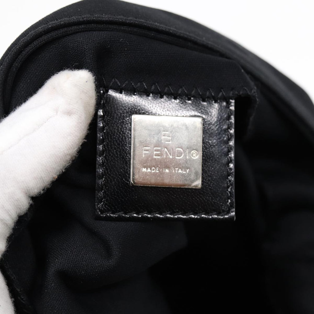 FENDI Mamma Baguette Shoulder Bag Nylon Black Silverep5222